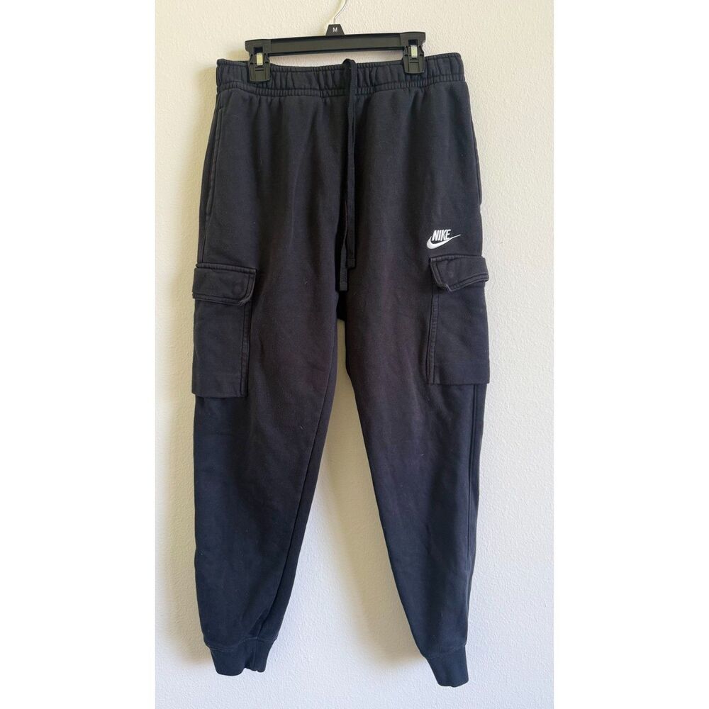 Nike Sportswear Cargo Fleece Jogger Pants Black Men’s Small Swoosh Utility